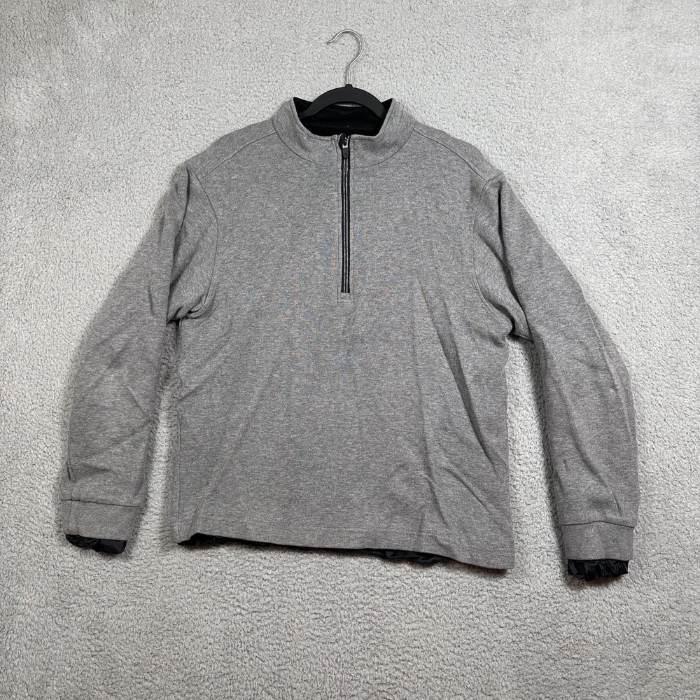 Sun Mountain Sweater Mens Large Gray Quarter Zip Lined Golf‎ Pullover Outerwear